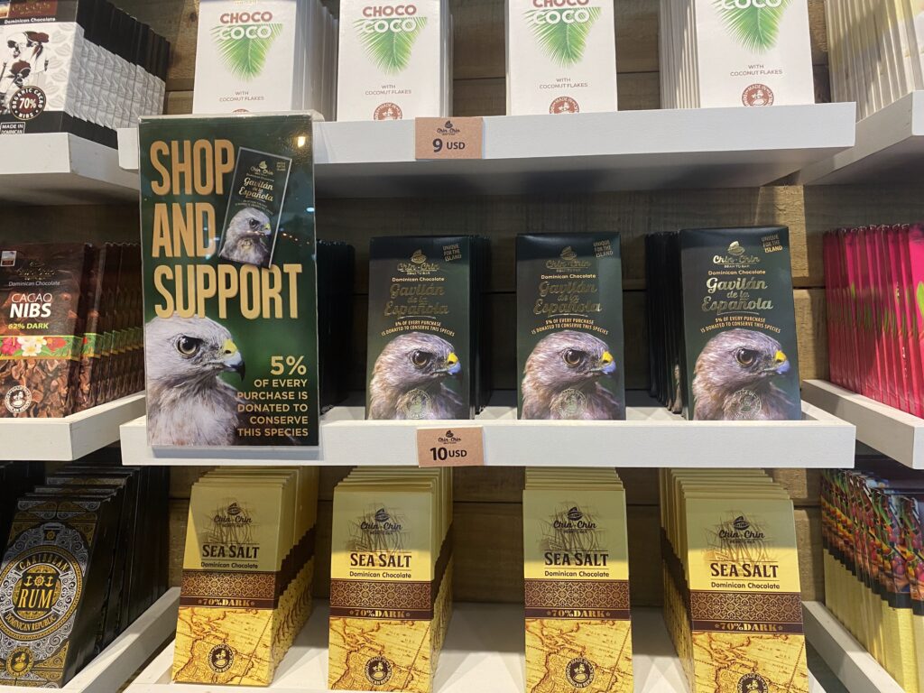 Chocolate bars on a shelf